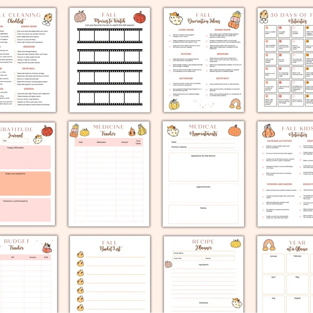 Fall Planner with Cute Illustrations